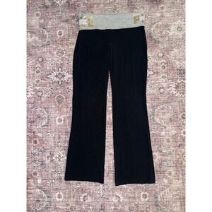 Victoria's Secret PINK Y2K Yoga Pants Large Regular Black Flare Rhinestone Logo